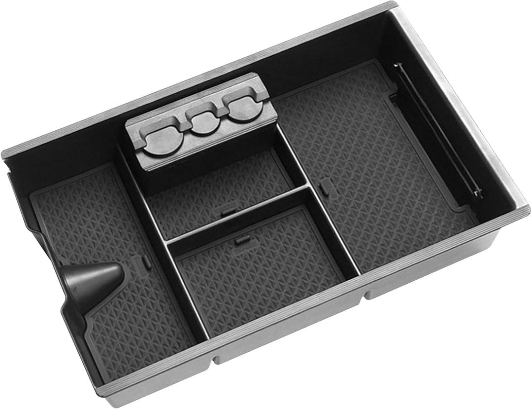 Jaronx For Dodge RAM Center Console Organizer, Storage Box for Dodge RAM 1500 (2009-2018) and 2500/3500 (2010-2018),Armrest Organizer Tray + Coin Holder (Full Console w/Bucket Seats ONLY)