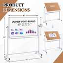 Eersida Rolling Whiteboard on Wheels, Double-Sided Magnetic Dry Erase Board with Cork Board, Adjustable Height Mobile Whiteboard for Office, Classroom, Home Presentation(45''X 27.5'')