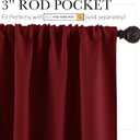 RYB HOME Short Burgundy Red Blackout Curtains for Small Bedroom Window, Insulating UV Blocking Drapes for Kitchen Cafe Basement, Privacy Tiers for Bathroom Window, Width 42 by Length 36, Set of 2