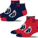 For Bare Feet NBA Unisex Front and Center 2 Pack Team Colors (Red, L)