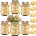 6 PCS 5 Inch Gold Vases Mason Jars for Centerpiece, Small Gold Mason Jar Table Flower Vases, Ideal for Wedding, Christmas & Home Decoration