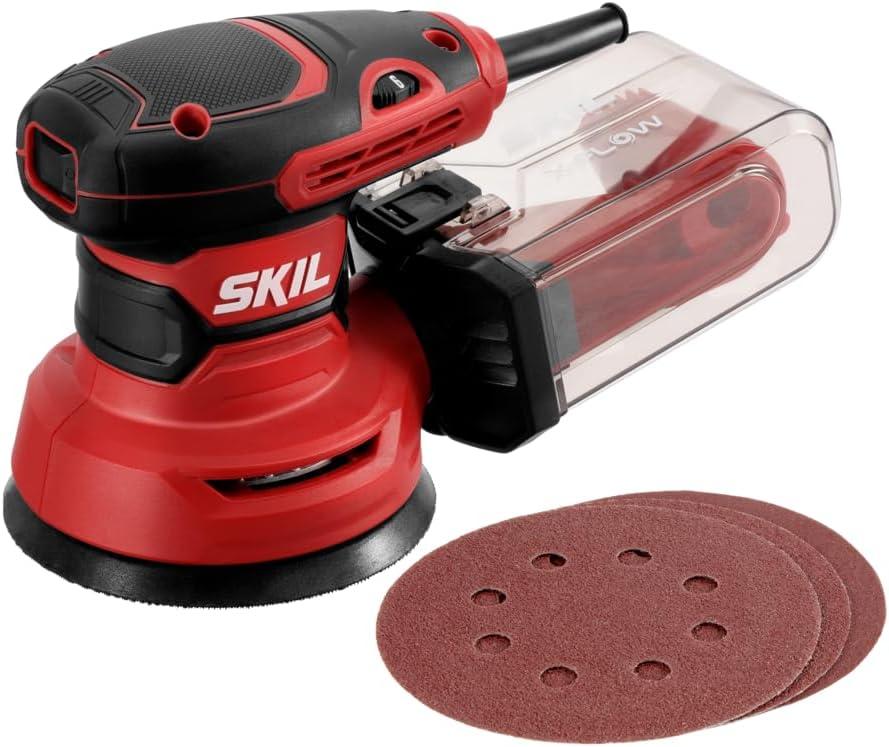 SKIL 5 Random Orbital Sander with Cyclonic Dust Box & 3pc Sanding Sheet - SR211601, Multicolor