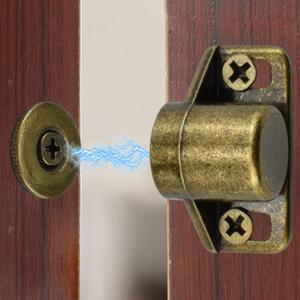5 Pack Magnetic Cabinet Door Catch with Magnets, Cabinet Latch Magnetic Closure Hardware for Kitchen Closet and Cupboard Door Closing, Bronze