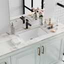 Undermount Bathroom Sink Rectangle, Hugsleek Interior Bowl Size 19 x 12 inch White Porcelain Ceramic Vessel Sink Under Counter Exterior Size 20.5x13in Rectangular Bath Sink Basin Lavatory Fireclay