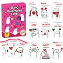 Jamuss Slang Valentines Day Cards for Kids, 48 Pack Valentine Cards for Kids Classroom School, Funny Slang Greeting Cards for Boys Girls Classroom Prizes Exchange Gifts