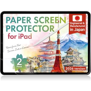 BELLEMOND | 2 Pack Paperfeel Screen Protector for iPad 11 (A16 2025) & 10.9 (10th Gen 2022) | Anti-Glare Matte PET Film for Writing, Drawing & Note-Taking | Designed & Manufactured in Japan