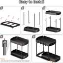 Ukeetap Multi-Purpose Pull-Out Storage Organizers, Under Sink/Cabinet Organizers and Storage for Bathroom & Kitchen, Black, 12.8 Inches, 2 Packs