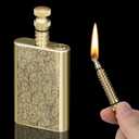 SOMGEM Vintage Lighter Permanent Match, Cool Pipe Lighter Fluid Refillable, Brass Trench Lighters, Creative Auto Fire Starter, EDC Reusable Infinite Matches, Unique Birthday Gift for Men Dad Husband