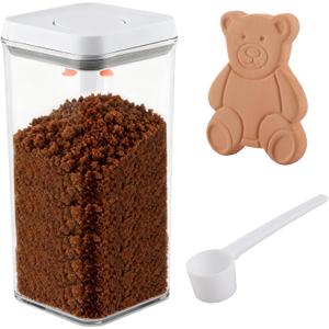 Waylenbo Brown Sugar Container 2Qt/2200ml, Moisture-Proof Kitchen & Pantry Brown Sugar Keeper Container Airtight Saver Storage for Flour, Baking Supplies, Coffee with Locking Lid(clear,Size:2Qt)