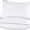 GOHOME Pillows King Size Set of 2 - Bed Pillows for Sleeping 2 Pack, Cooling Supportive Hotel Pillows with Premium Soft Down Alternative Fill for Side Stomach and Back Sleepers (White)