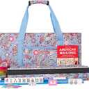 ZGME American Mahjong Set, 166 White Tiles with Printed Rectangular Bag and Accessories, 4 All-in-One Mahjong Racks with Pushers,Complete Western Mahjong Set