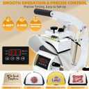 Hat Heat Press, Hat Press Heat Machine for Caps with 2 Platens, White Hat Heat Press Machine for Caps with Non-Slip Base for Heat Transfer Vinyl