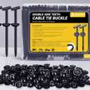 Aymier 120 Pcs Nylon Universal Cable Tie Buckle with Clear Storage Box, Upgraded Double-Sided Teeth Self-Locking T Rivet Zip Tie Kit for Car Fender Trunk Bumper Repair, Home & Garage, Patent Pending