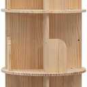 Bear Qiaqia Rotating Bookshelf, 360 Display 5 Tier Floor Standing Bookcase Storage Rack for Kids&Adult, Wood Narrow Book Shelf Organizer for Bedroom, Living Room, Study Room(63 * 17.32 * 17.32inch)