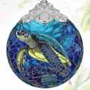 3" Stained Glass Sea Turtle Ornament, Christmas Ornament, Christmas Ornaments for Tree, Heirloom Keepsake, Gift Exchange, Gift Idea, Bauble Present