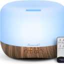 Aromatherapy Essential Oil Diffuser for Room: Air Humidifier Aroma Scent Cool Mist Diffuser Colorful Lights Wood Cute Small Large Waterless Auto Off Ultrasonic Diffusers for Home Bedroom (300ml) (Brown)