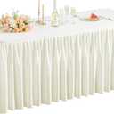 1 Pack Creamy Table Clothes for 6 Foot Rectangle Tables, Premium Polyester Rectangle Tablecloth Wrinkle Resistant Washable Table Cloth for Wedding, Party, Dining, Banquet, Buffet Tables