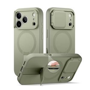 SURITCH for iPhone 17 Pro Max Case with Camera Control Cover, Camera Cover and Adjustable Kickstand, Compatible with MagSafe, Shockproof Bumper Protective Cases 6.9 Inch, Green