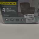 ANARACHON Leather Look Recliner Chair Covers, 4-Pieces Stretch Recliner Cover, Soft Reclining Chair Slipcover, Washable Furniture Protector for Lazy Boy Recliner (1 Seater, Lychee Brown)