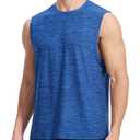 EZRUN Men's Workout Sleeveless Shirts UPF 50+ Summer Beach Swim Shirt Quick Dry Gym Muscle Fitness Running Tank Tops,2XL