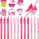 CCINEE 48pcs Mothers Day Notepads and Ballpoint Pens for Gifts Bulk, Pink Flower Sticky Notes Gel Ink Pens for Mothers Day Church School Office Coworker Gifts Sending