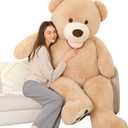 MorisMos Giant Teddy Bear Plush 5ft, Life Size Huge Brown Teddy Bears for Girlfriend Boyfriend, 5 Foot Large Big Stuffed Animal Gifts for Lover on Valentines, Anniversary, Birthday