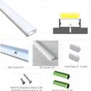 THMOOTHER Matte White 5-Pack 3.28FT Pre-Drilled Clip Free LED Strip U Channel Diffuser, Tight and Flush Mounted Under Cabinet Tape Track Aluminum Low Profile with UV Resistance Milky Cover (5)