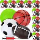 Operation Christmas Balls Bulk with Pump for Kids 5" Deflated Soccer Basketball Football 6.3" Playground Balls Christian Charity Donation Supplies for Toddlers Indoor Outdoor