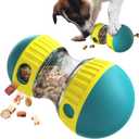 Dog Puzzle Toy Adjustable Treat Dispensing Ball Food Dispenser Tough Slow Feeder Puppy Enrichment Training Toy Pet Interactive Chase Toys for Small Medium Large Dogs to Keep Them Busy, Green