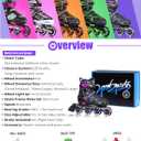 2PM SPORTS Vinal Girls Adjustable Flashing Inline Skates, All Wheels Light Up, Fun Illuminating Skates for Kids Men Adult Women and Boys, L