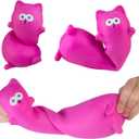 ORB Easy Sqweezy Pets Giant Stretchy Cat - Stretches Up to 5 Feet Long - Huge Jumbo Sized Purple Squishy Toy Kitten, Stretch and Squeeze for Stress Relief - Fun Sensory Fidget Toy for Kids and Adults