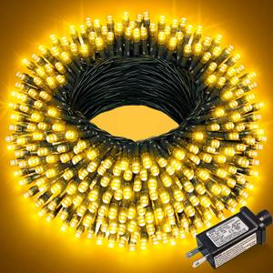 100FT 300 LED Christmas Lights Outdoor, String Lights for Outside with 8 Modes Waterproof, Green Wire Plug in Twinkle Tree Light for Indoor House Patio Party Holiday Decorations, Warm White