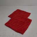 2 Pack 14x14 Pillow Cover Velvet Pillow Covers, Faux Fur Square Throw Pillow Covers for Living Room Decorations Throw Pillow Case, Throw Pillow Cover Cushion Cover for Home Sofa Bedroom Car, Red