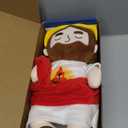 Soothing Jesus Plush Toys with Light & Sound, 15" Jesus Stuffed Breathing Plushy Doll, Christian Catholic Religious Plushie Christmas Easter Gifts for Kids Baby (Red)