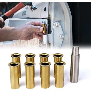 Brass Door Pin Guides & Hinge Liners Compatible with 07+ Jeep JK JL JT 8PC | Rust Resistant, Direct Replacement