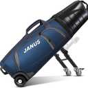 JANUS Golf Travel Bag Hard Case with Foldable Support Legs, Hands-Free Golf Club Travel Bag with 360 Spinner Wheels, ABS Hard Shell, Foldable Design for Airline Travel, One Size