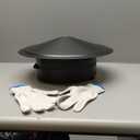 10Inch Chimney Cap,6/7/8/10 Inch Adjustable Stainless Steel Chimney Cap,304 Steel Round Rain Cover with Mesh Screen, Universal Cone Top Roof Cap for Wood/Oil Stove Vent, Weatherproof & Easy Installation (Black)