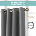 BONZER 100% Blackout Curtains 4 Panels - Full Light Blocking Small Window Drapes with Black Backing, Single Layer Privacy Protection Room Darkening Curtain for Bedroom, Living Room, 54 x 54 Inch, Grey