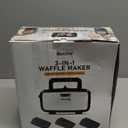 3-in-1 Belgian Waffle Maker 1200W, Breakfast Sandwich Maker & Waffle Iron with Removable Nonstick Plates, 5-Gear Temperature Control, Cool Touch Handle, Easy to Clean for Family Breakfast