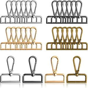 1-1/2 Inch D Ring Swivel Lobster Claw Clasps, 28 Pcs Lobster Claw Swivel Clasps Metal Lobster Lanyard Clasp Keychain Clips Hook for DIY Crafts Keychain Purse Handbag Making