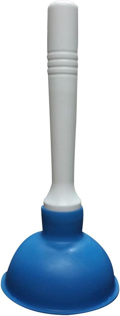 Coralpearl Drain Plunger, Small Hand Force Plumber Helper, Little 4 inch Cup Clog Remover, Tiny Rubber Unclogger in 9" Short Handle for Kitchen Sink, Bathroom Toilet, Shower Bath Tub (Blue)