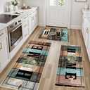 Tritard 100% Non Slip Kitchen Rugs Sets of 3 Farmhouse Washable Kitchen Mats for Floor Non-Skid Kitchen Runner Rug Soft Rustic Kitchen Floor Carpet for Hallway, Laundry, Sink, Office, Rustic