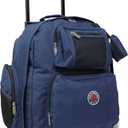 World Traveler Transworld 22-Inch Carry-On Rolling Backpack, Navy
