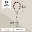 Juvale 24 Pack Small Catholic Rosary Bracelet for Women and Men - Prayer Beads for Baptism Christening, Prayer Room, Altar, (8 Colors & Crucifix Designs) - Rosary Beads Bracelet