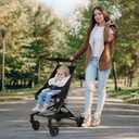 Lightweight Travel Stroller for Airplane,10.5 lbs Compact Foldable Baby Stroller with Sun Visor & Storage Basket,Convenience Airplane Strollers with Lockable Rear Wheels and Breathable Fabric,Midnight