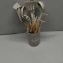 Multi Functional Nonstick Silicone Cookware For Kitchen AntiSlip Rust Proof Heat Resistant 12* Silicone Kitchen Utensil Set Spatula Turner Tongs Spoon Brush Whisk(Khaki)