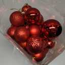 Christmas Ball Ornaments - 30pcs Shatterproof Christmas Ornaments Set Plastic Hanging Christmas Decorations for Xmas Tree Holiday Party Decor, 6 Styles in 4 Sizes (Red)