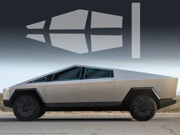 Precut Window Film Tint for Tesla Cybertruck 2024-2025 PVC Kit All Sides Privacy Block Infrared UV Rays Sun Blocking Protection (35% Transmittance, Side Window+Rear Windshield)