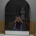 VooBang Arched Wall Mirror, 24 x 36 inch Arch Bathroom Mirror, Wall Mounted Vanity Mirror with Arch Metal Frame, Modern Bathroom Vanity Mirror for Bedroom, Living Room, Hanging or Leaning, Black