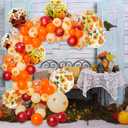 12Pcs 18'' Fall Balloons - Thanksgiving Foil Balloons with Turkey, Maple Leaf Designs for Party Decoration